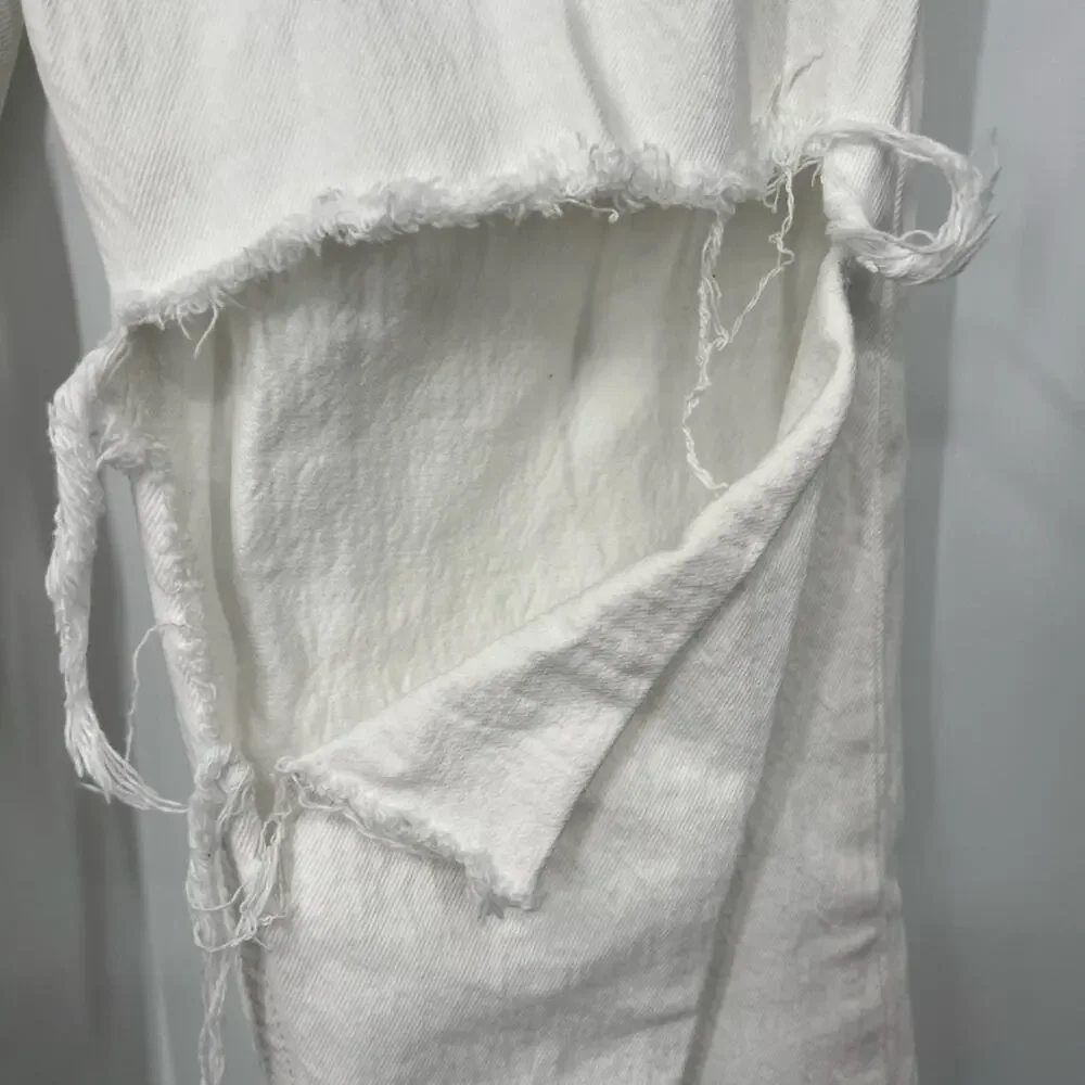 Abercrombie & Fitch The ‘90s Straight Jeans Ultra High Rise White EXTRA SHORT